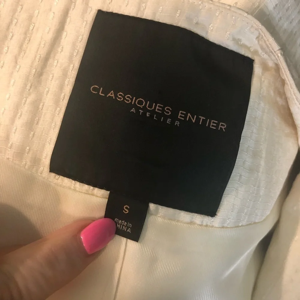 Classiques Entier Atelier Jacket Blazer Zip Silk Size Small Cream